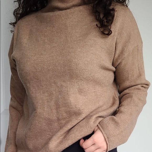 SHEIN | Khaki Mock Neck Sweater - Picture 2 of 3